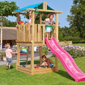 Jungle Gym Hut Complete Climbing Frame with Slide