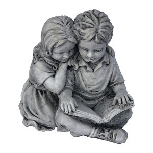 Boy and Girl Reading Artform Ornament