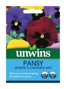 Unwins Pansy Winter Flowering Mix Seeds