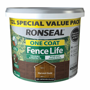 Ronseal One Coat Fence Life Harvest Gold 12L