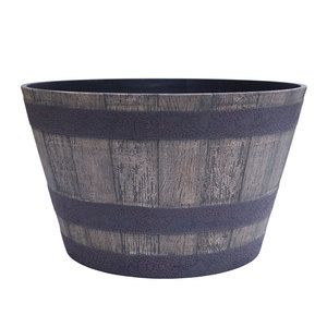 Grey Whiskey Barrel Planter 52cm