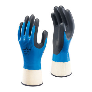 Carded Showa 377 Wet Grip Gloves Blue/Black 07/M