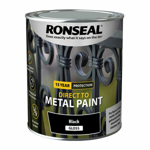 Ronseal Direct to Metal Paint Black Gloss 750ml