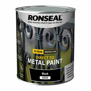 Ronseal Direct to Metal Paint Black Satin 750ml