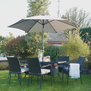 Napa Valley 6 Seater Rattan Set with Parasol