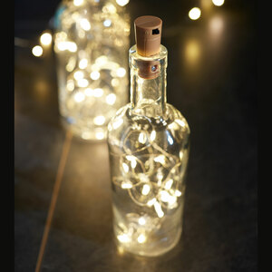 Warm White String Lights And Bottle Cork