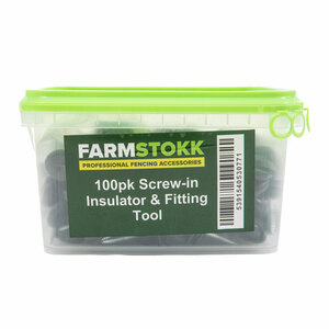FarmStokk/FencePro Screw-In Insulator &Tool (100 Pack)