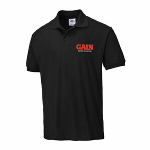 GAIN Equine Nutrition Naples Black Polo Shirt 2XL